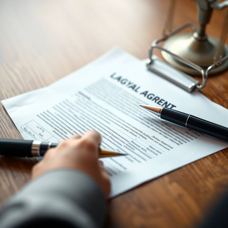 Image depicting a legal agreement with a pen and documents