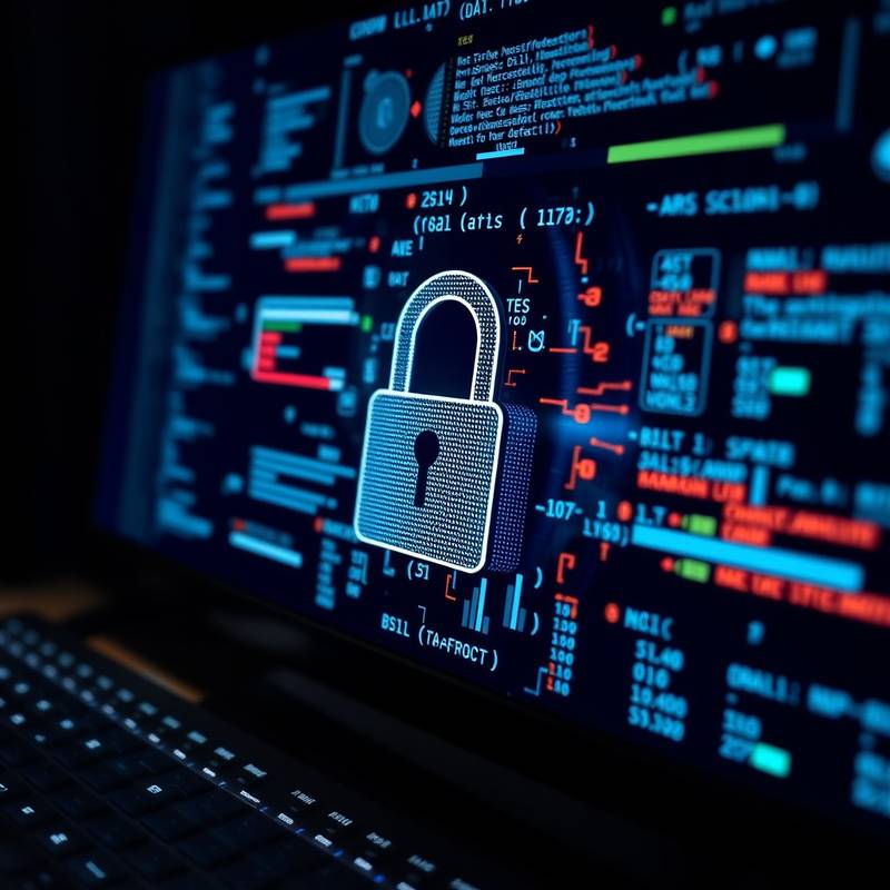 Image of a digital lock on a computer screen, symbolizing data security
