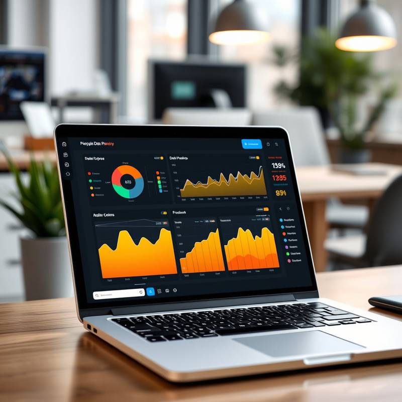 Laptop displaying analytics dashboard